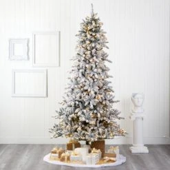 9ft Nearly Natural Pre-Lit LED Flocked Full Livingston Fir with Pinecones Artificial Christmas Tree Clear Lights 9 9ft Nearly Natural Pre-Lit LED Flocked Full Livingston Fir with Pinecones Artificial Christmas Tree Clear Lights -Christmas Trees Sales Store unnamed file 1016