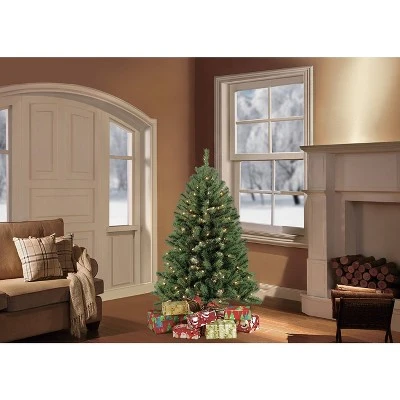4.5ft Pre-lit Artificial Christmas Tree Newcastle Fir - Puleo 1 4.5ft Pre-lit Artificial Christmas Tree Newcastle Fir - Puleo