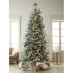 9' Pre-Lit Full Flocked Balsam Fir Artificial Christmas Tree Clear Lights with AutoConnect - Wondershop™ -Christmas Trees Sales Store unnamed file 104