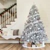 Best Choice Products 7.5ft Artificial Silver Tinsel Christmas Tree Holiday Decoration w/ 1,749 Branch Tips, Stand