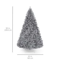 Best Choice Products 7.5ft Artificial Silver Tinsel Christmas Tree Holiday Decoration w/ 1,749 Branch Tips, Stand -Christmas Trees Sales Store unnamed file 1063
