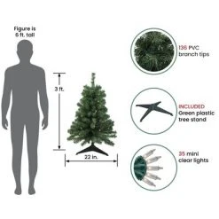 Northlight 3' Prelit Artificial Christmas Tree Traditional Noble Fir - Clear Lights