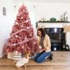 Best Choice Products Artificial Tinsel Christmas Tree Festive Holiday Decoration w/ Stand - Pink