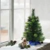 2ft Puleo Pre-Lit Tabletop Artificial Christmas Tree Blue Sac Clear Lights