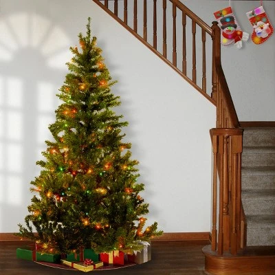 National Tree Company Pre-Lit Artificial Full Christmas Tree, Green, Canadian Fir Grande, Multicolor Lights, Includes Stand, 6 Feet 1 National Tree Company Pre-Lit Artificial Full Christmas Tree, Green, Canadian Fir Grande, Multicolor Lights, Includes Stand, 6 Feet