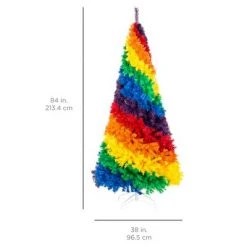 Best Choice Products 7ft Artificial Colorful Rainbow Christmas Tree, Full Fir Holiday Decor w/ 1,213 Tips, Metal Stand -Christmas Trees Sales Store unnamed file 1203
