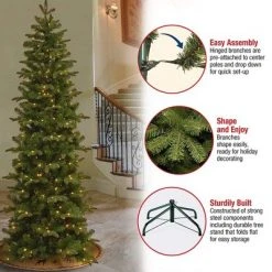 National Tree Company Feel Real Prescott Fir 6.5 Ft Slim Pre-Lit Artificial Christmas Holiday Tree with Metal Base, Hinged Branches, and White Lights -Christmas Trees Sales Store unnamed file 1268