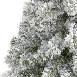 Nearly Natural Unlit Flocked West Virginia Artificial Christmas Tree