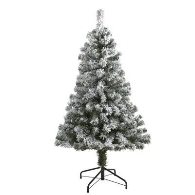 Nearly Natural Unlit Flocked West Virginia Artificial Christmas Tree 5 Nearly Natural Unlit Flocked West Virginia Artificial Christmas Tree - Image 5