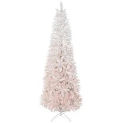 HOMCOM 7' Tall Unlit Pencil Fir Artificial Christmas Tree with Realistic Branches and Steel Base, Pink and White 7 HOMCOM 7' Tall Unlit Pencil Fir Artificial Christmas Tree with Realistic Branches and Steel Base, Pink and White -Christmas Trees Sales Store unnamed file 1308