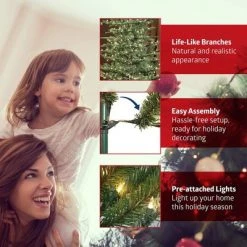 Primo International Puleo International 4.5 Foot Birmingham Fir Prelit Flocked Artificial Christmas Tree w/ Pine Cones, 354 Branch Tips, 150 Clear Lights, and Metal Stand -Christmas Trees Sales Store unnamed file 1319