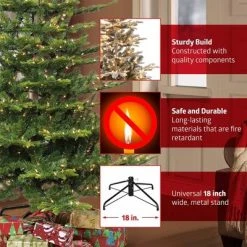 Primo International Puleo International 4.5 Foot Birmingham Fir Prelit Flocked Artificial Christmas Tree w/ Pine Cones, 354 Branch Tips, 150 Clear Lights, and Metal Stand -Christmas Trees Sales Store unnamed file 1320