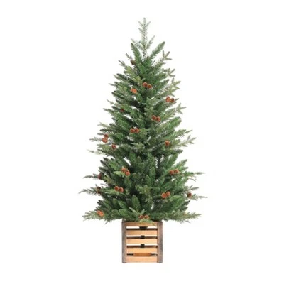 Haute Decor 4ft Pre-Lit Asheville Fir Potted Artificial Christmas Tree - Haute Décor 1 Haute Decor 4ft Pre-Lit Asheville Fir Potted Artificial Christmas Tree - Haute Décor