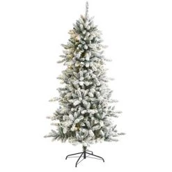 Nearly Natural Pre-Lit LED Flocked Livingston Fir Artificial Christmas Tree with Pinecones Clear Lights 12 Nearly Natural Pre-Lit LED Flocked Livingston Fir Artificial Christmas Tree with Pinecones Clear Lights -Christmas Trees Sales Store unnamed file 1379