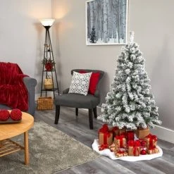 4ft Nearly Natural Pre-Lit LED Flocked West Virginia Fir Artificial Christmas Tree Clear Lights -Christmas Trees Sales Store unnamed file 1397