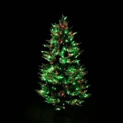 Aurio Pre-Lit LED Deluxe Flocked Kensington Fir Artificial Christmas Tree Multicolor Lights