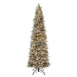 Haute Decor Haute Décor 9' Pre-Lit LED Flocked Lexington Artificial Christmas Tree White Lights