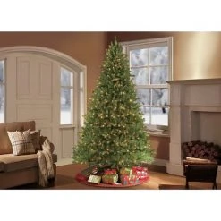 10ft Pre-lit Full Artificial Christmas Tree Forest Fir - Puleo