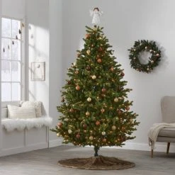 7' Pre-Lit Teardrop Profile Full Balsam Fir Artificial Christmas Tree Clear Lights with AutoConnect - Wondershop™