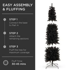 Best Choice Products Black Artificial Holiday Christmas Pencil Tree w/ Metal Base -Christmas Trees Sales Store unnamed file 1442