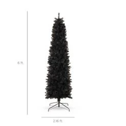 Best Choice Products Black Artificial Holiday Christmas Pencil Tree w/ Metal Base -Christmas Trees Sales Store unnamed file 1445
