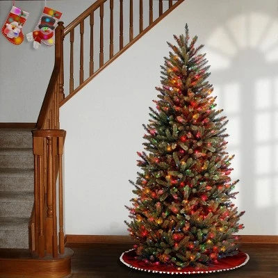 National Tree Company 6.5 ft. Natural Fraser Slim Fir Tree with Multicolor Lights 1 National Tree Company 6.5 ft. Natural Fraser Slim Fir Tree with Multicolor Lights