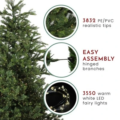 Northlight 7.5' Prelit Artificial Christmas Tree LED Oregon Noble Fir- Warm White Lights 6 Northlight 7.5' Prelit Artificial Christmas Tree LED Oregon Noble Fir- Warm White Lights - Image 6