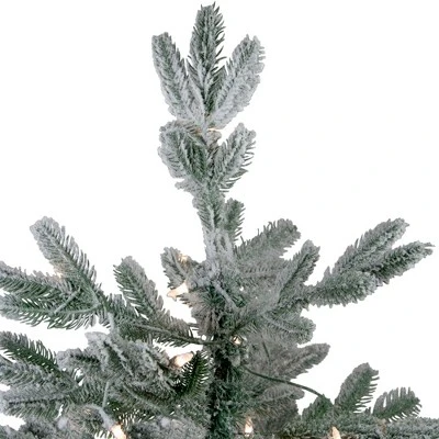 Northlight 4.5' Pre-Lit Flocked Whistler Noble Fir Artificial Christmas Tree - Clear Lights 2 Northlight 4.5' Pre-Lit Flocked Whistler Noble Fir Artificial Christmas Tree - Clear Lights - Image 2