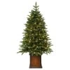 Haute Decor Haute Décor 4.5' Pre-Lit LED Potted Noble Fir Artificial Christmas Tree White Lights