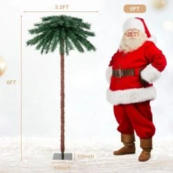 Costway 6FT Pre-Lit Artificial Tropical Christmas Palm Tree w/ 210 Multi-Color Lights -Christmas Trees Sales Store unnamed file 1670