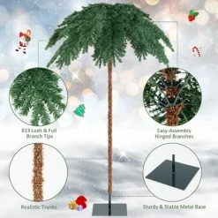 Costway 6 FT Pre-Lit Artificial Christmas Tropical Palm Tree w/ 813 Tips& 250 LED Lights -Christmas Trees Sales Store unnamed file 1696
