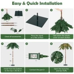 Costway 6 FT Pre-Lit Artificial Christmas Tropical Palm Tree w/ 813 Tips& 250 LED Lights -Christmas Trees Sales Store unnamed file 1697