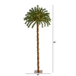 5ft Nearly Natural Pre-Lit LED Palm Artificial Christmas Tree Warm White Lights