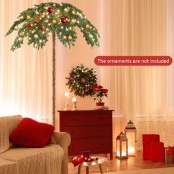 Tangkula 6 ft Led Lighted Christmas Palm Tree Pre-lit Artificial Palm Tree w/250 Led Lights & Metal Base Tropical Style Hinged Christmas Tree -Christmas Trees Sales Store unnamed file 1710