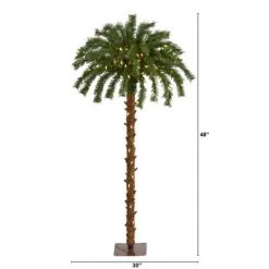 4ft Nearly Natural Pre-Lit LED Palm Artificial Christmas Tree Warm White Lights