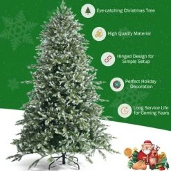 Costway 8ft Hinged Artificial Christmas Spruce Tree w/ 1658 Mixed PE & PVC Tips -Christmas Trees Sales Store unnamed file 1758