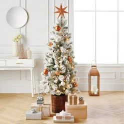 5' Pre-Lit Flocked Virginia Pine Potted Artificial Christmas Tree Clear Lights - Wondershop™ -Christmas Trees Sales Store unnamed file 1782