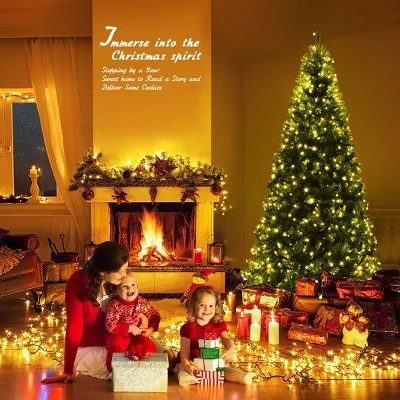 Costway 7Ft Pre-Lit Artificial Christmas Tree Hinged 500 LED Lights 3 Costway 7Ft Pre-Lit Artificial Christmas Tree Hinged 500 LED Lights - Image 3