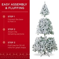 Best Choice Products Pre-Lit Holiday Christmas Pine Tree w/ Snow Flocked Branches, Warm White Lights 12 Best Choice Products Pre-Lit Holiday Christmas Pine Tree w/ Snow Flocked Branches, Warm White Lights -Christmas Trees Sales Store unnamed file 1818