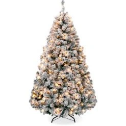 Best Choice Products Pre-Lit Holiday Christmas Pine Tree w/ Snow Flocked Branches, Warm White Lights 16 Best Choice Products Pre-Lit Holiday Christmas Pine Tree w/ Snow Flocked Branches, Warm White Lights -Christmas Trees Sales Store unnamed file 1822