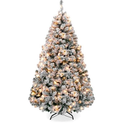 Best Choice Products Pre-Lit Holiday Christmas Pine Tree w/ Snow Flocked Branches, Warm White Lights 8 Best Choice Products Pre-Lit Holiday Christmas Pine Tree w/ Snow Flocked Branches, Warm White Lights - Image 8