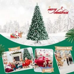 Costway 6ft/7.5ft/9 ft Snow Flocked Hinged Christmas Tree -Christmas Trees Sales Store unnamed file 1830