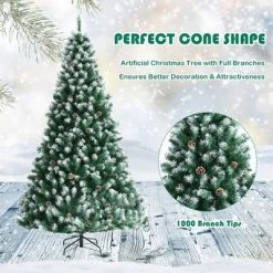 Costway 6ft/7.5ft/9 ft Snow Flocked Hinged Christmas Tree -Christmas Trees Sales Store unnamed file 1832