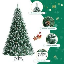 Costway 6ft/7.5ft/9 ft Snow Flocked Hinged Christmas Tree -Christmas Trees Sales Store unnamed file 1834