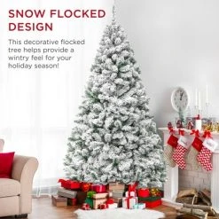 Best Choice Products Snow Flocked Christmas Tree, Premium Holiday Pine Branches, Foldable Metal Base -Christmas Trees Sales Store unnamed file 1853