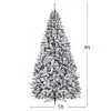 Costway 9ft Snow Flocked Hinged Artificial Christmas Tree Unlit Metal