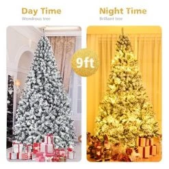 Costway 9ft Snow Flocked Hinged Artificial Christmas Tree Unlit Metal 11 Costway 9ft Snow Flocked Hinged Artificial Christmas Tree Unlit Metal -Christmas Trees Sales Store unnamed file 1893