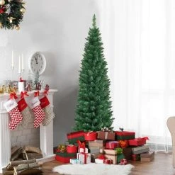 Costway 5'/6'/7'/9' PVC Artificial Pencil Christmas Tree Slim Green -Christmas Trees Sales Store unnamed file 1899
