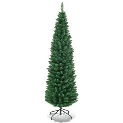 Costway 5'/6'/7'/9' PVC Artificial Pencil Christmas Tree Slim Green -Christmas Trees Sales Store unnamed file 1907