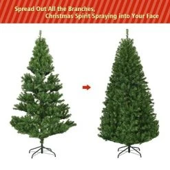 Costway 6Ft Pre-Lit Artificial Christmas Tree Hinged 350 LED Lights -Christmas Trees Sales Store unnamed file 1922